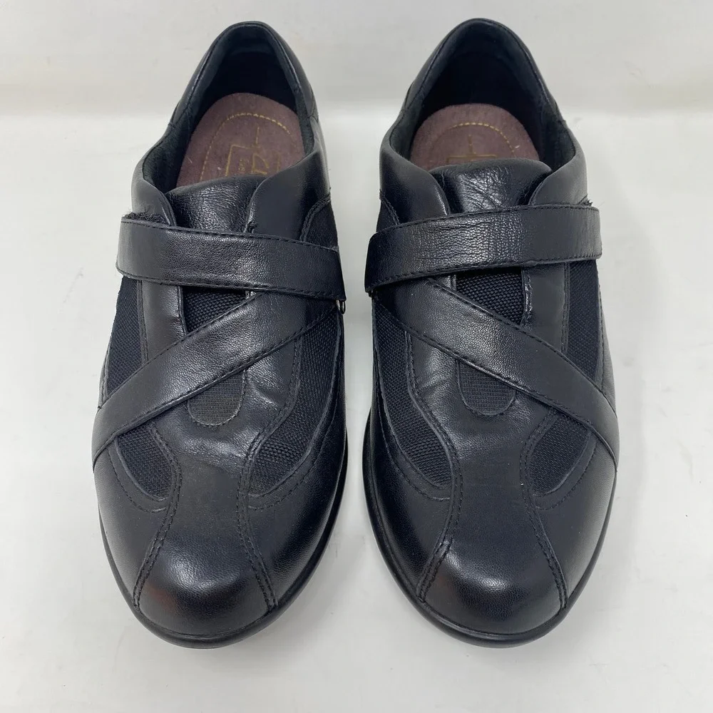 Clarks Women 9M Shoes Black Leather Active Air Everyday Comfort Waking
